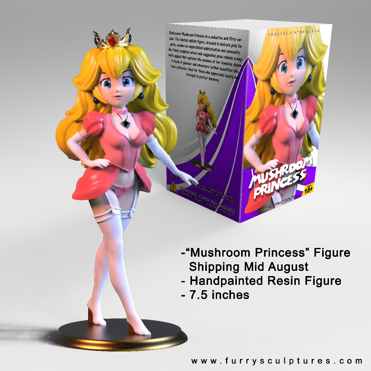 Mushroom Princess (7.5″ inches) – Furry Sculptures